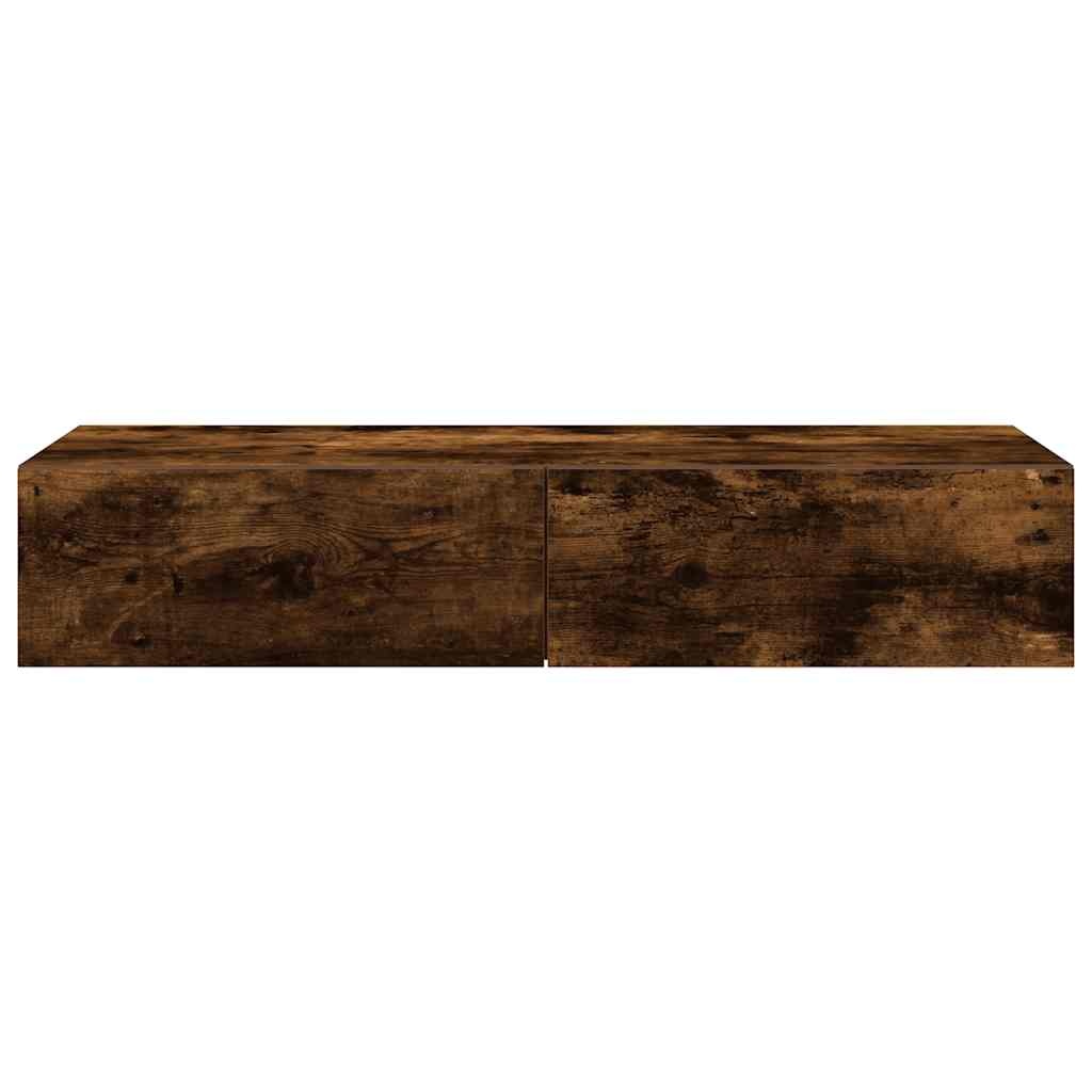 vidaXL Wandschap met lades 100x36x19cm bewerkt hout gerookt eikenkleur