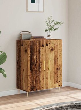 vidaXL Dressoir 69,5x34x90 cm bewerkt hout oud houtkleurig