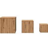vidaXL Bijzettafels 3 st bewerkt hout artisanaal eikenkleur