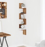 VidaXL Hoekwandschap 20x20x127,5 cm bewerkt hout oud houtkleurig