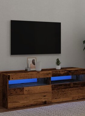 VidaXL Tv-meubel met LED 120x35x40 cm bewerkt hout oud hout