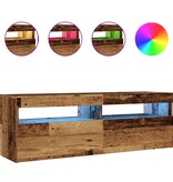 VidaXL Tv-meubel met LED 120x35x40 cm bewerkt hout oud hout