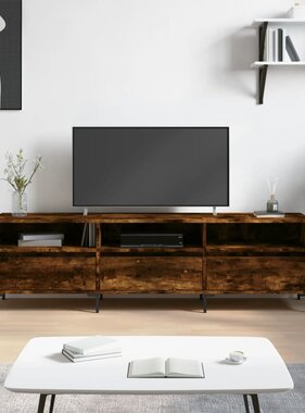 VidaXL Tv-meubel 150x30x44,5 cm bewerkt hout gerookt eikenkleurig