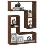 VidaXL Wandschappen 2 st 50x15x50 cm bewerkt hout bruin eikenkleur