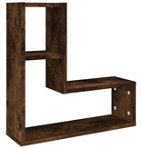VidaXL Wandschappen 2 st 50x15x50 cm bewerkt hout gerookt eikenkleurig