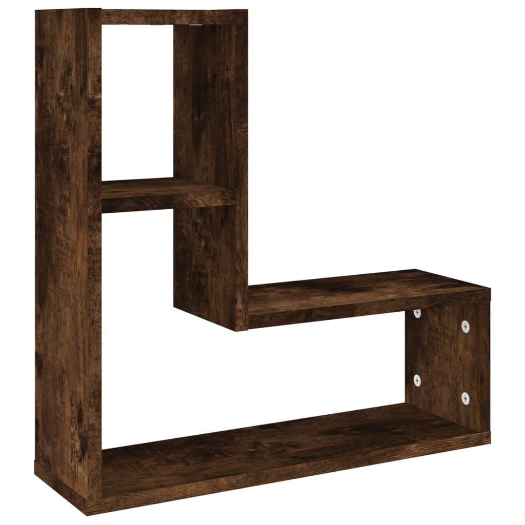 VidaXL Wandschappen 2 st 50x15x50 cm bewerkt hout gerookt eikenkleurig