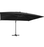VidaXL Zweefparasol met LED en aluminium paal 400x300 cm zwart