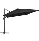 VidaXL Zweefparasol met LED en aluminium paal 400x300 cm zwart