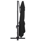 VidaXL Zweefparasol met LED en aluminium paal 400x300 cm zwart