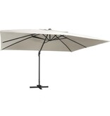 VidaXL Zweefparasol met LED en aluminium paal 400x300 cm zandkleurig