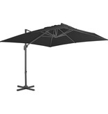 VidaXL Zweefparasol met aluminium paal 3x3 m zwart
