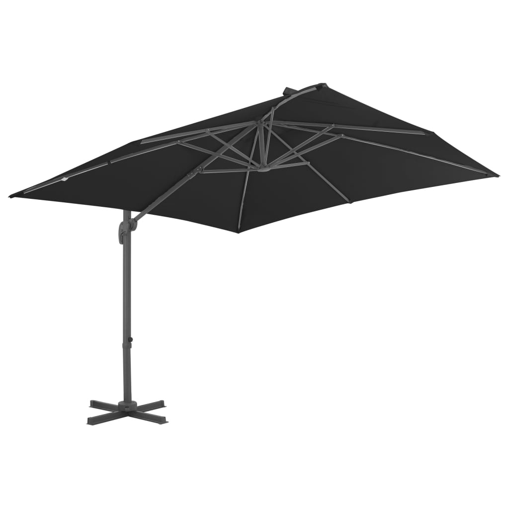 VidaXL Zweefparasol met aluminium paal 3x3 m zwart