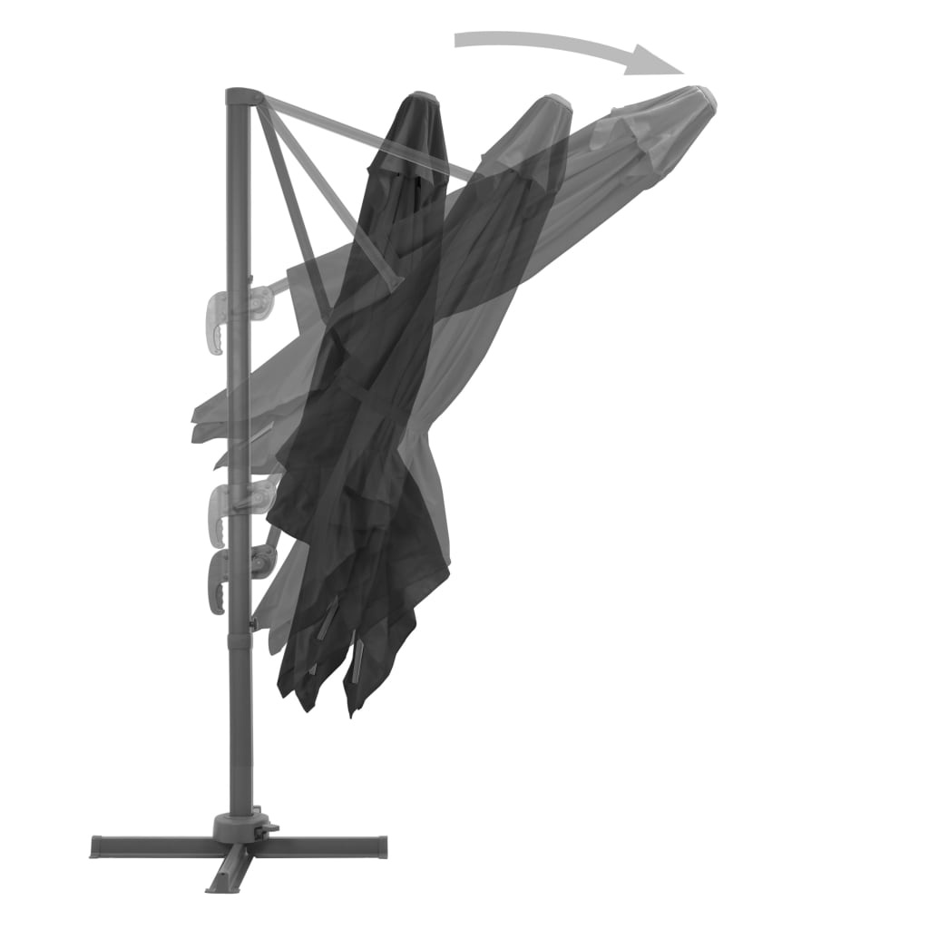 VidaXL Zweefparasol met aluminium paal 3x3 m zwart