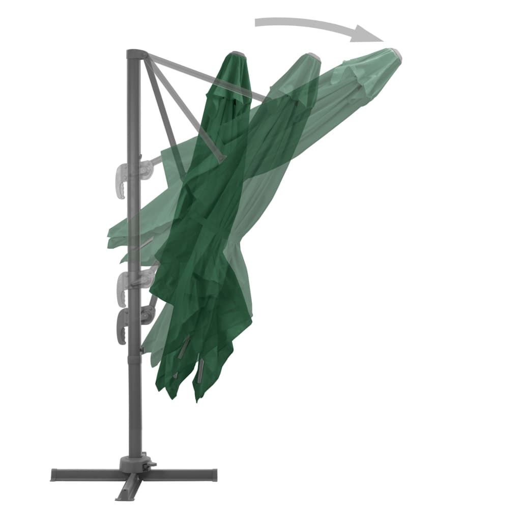 VidaXL Zweefparasol met aluminium paal 400x300 cm groen