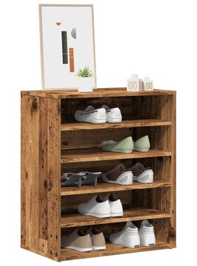 VidaXL Schoenenkast 60x35x70 cm bewerkt hout oud houtkleurig