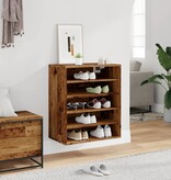 VidaXL Schoenenkast 60x35x70 cm bewerkt hout oud houtkleurig