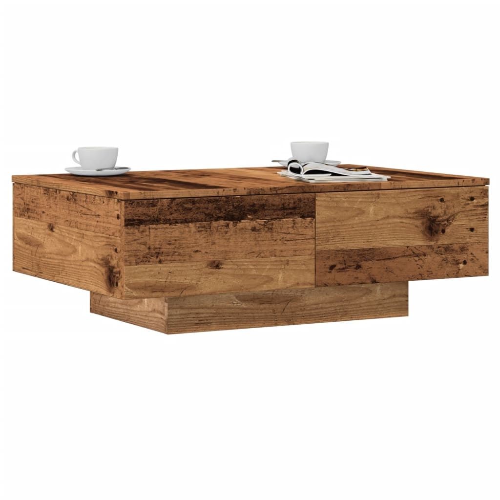 VidaXL Salontafel 90x60x31 cm bewerkt hout oud houtkleurig