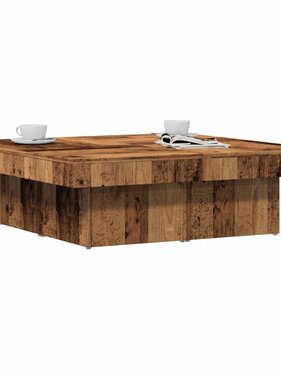 VidaXL Salontafel 90x90x28 cm bewerkt hout oud houtkleurig