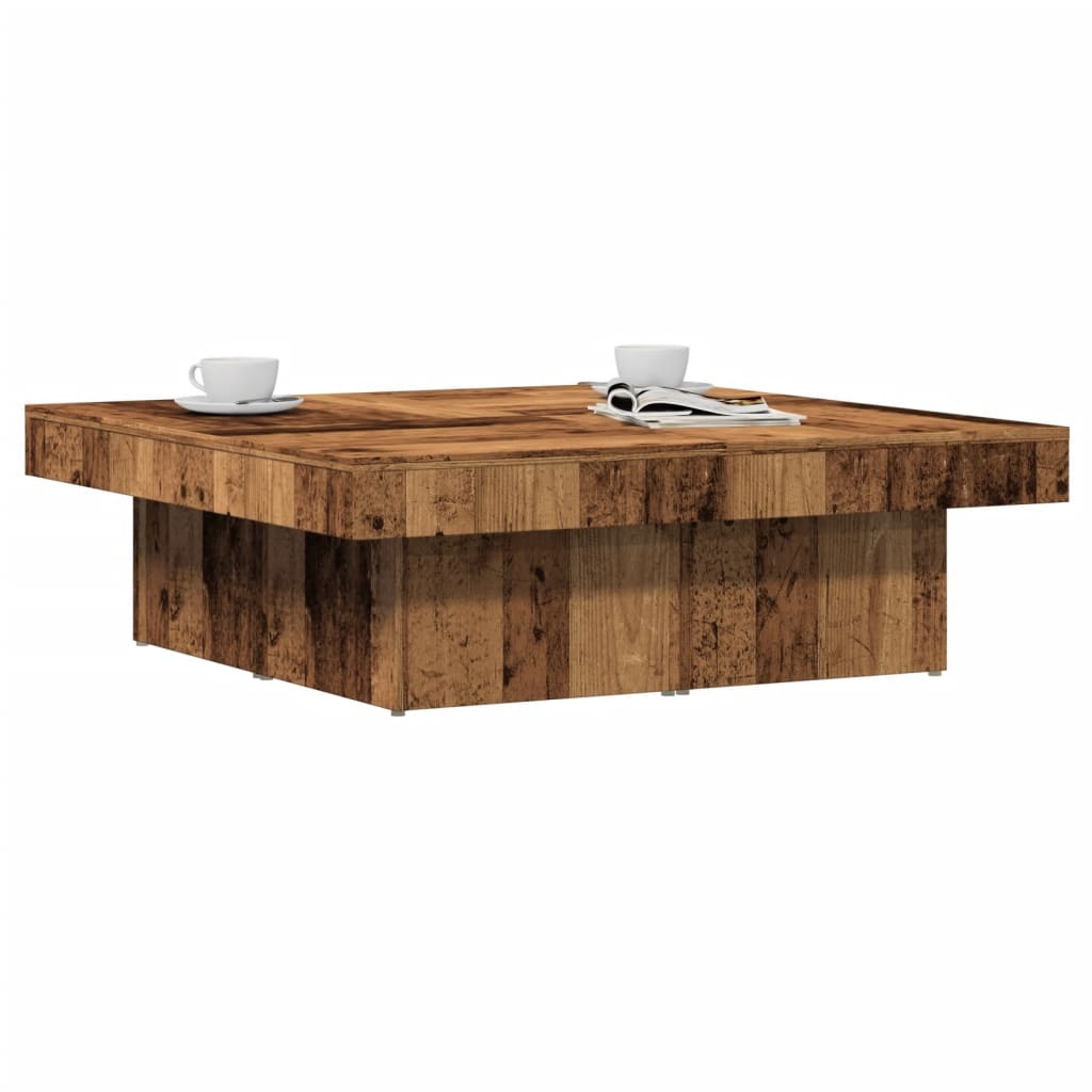 VidaXL Salontafel 90x90x28 cm bewerkt hout oud houtkleurig