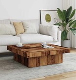 VidaXL Salontafel 90x90x28 cm bewerkt hout oud houtkleurig