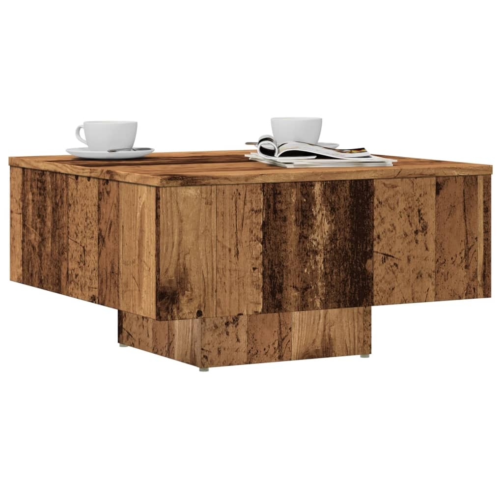 VidaXL Salontafel 60x60x31,5 cm bewerkt hout oud houtkleurig
