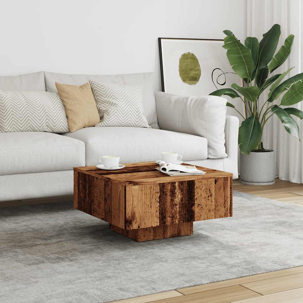 VidaXL Salontafel 60x60x31,5 cm bewerkt hout oud houtkleurig