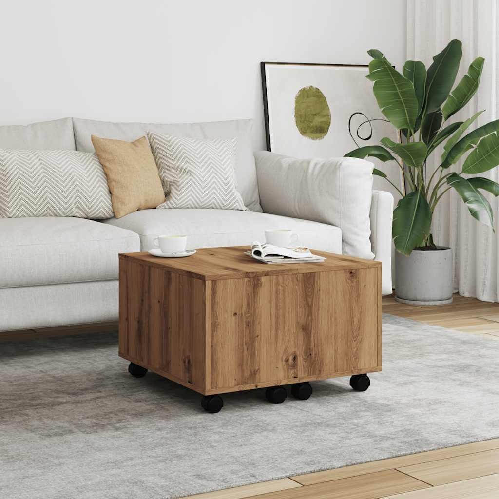 VidaXL Salontafel 60x60x38 cm bewerkt hout artisanaal eikenkleurig