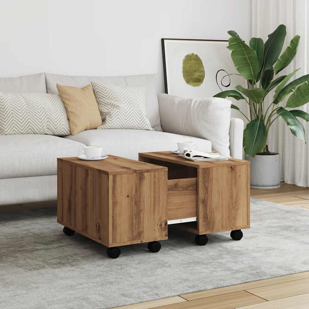 VidaXL Salontafel 60x60x38 cm bewerkt hout artisanaal eikenkleurig
