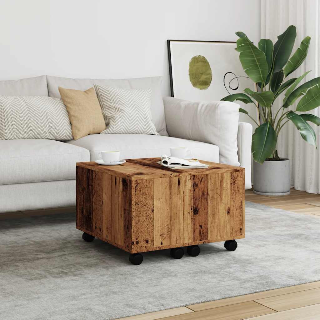 VidaXL Salontafel 60x60x38 cm bewerkt hout oud houtkleurig