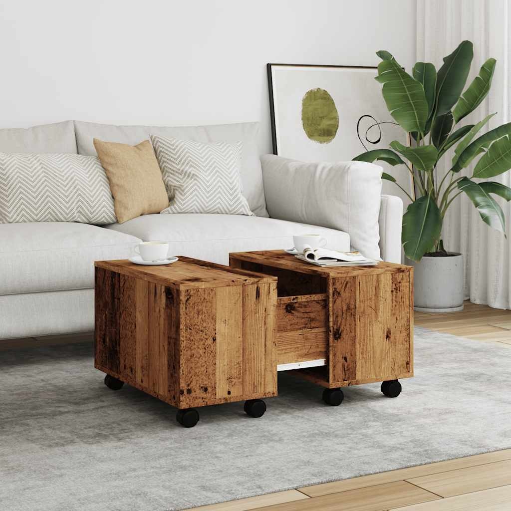 VidaXL Salontafel 60x60x38 cm bewerkt hout oud houtkleurig
