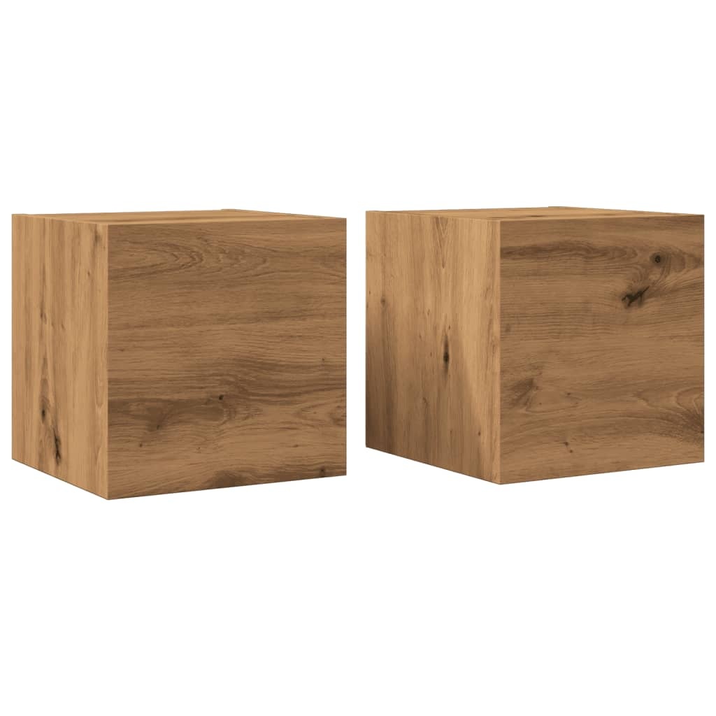 VidaXL Tv-wandmeubelen 2 st 30,5x30x30 cm artisanaal eikenkleurig