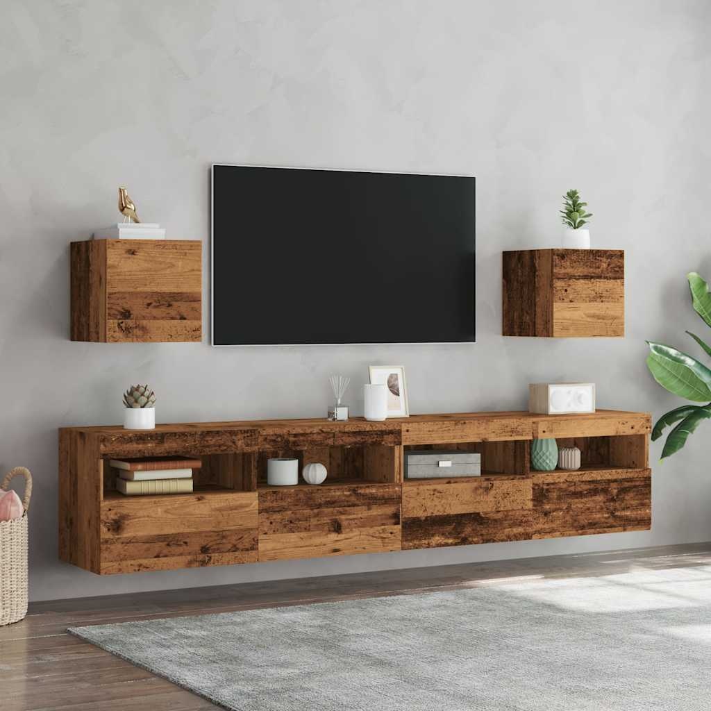 VidaXL Tv-wandmeubelen 2 st 30,5x30x30 cm oud houtkleurig