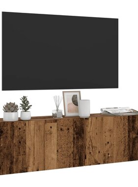 VidaXL Tv-wandmeubel 120x30x30 cm bewerkt hout oud houtkleurig