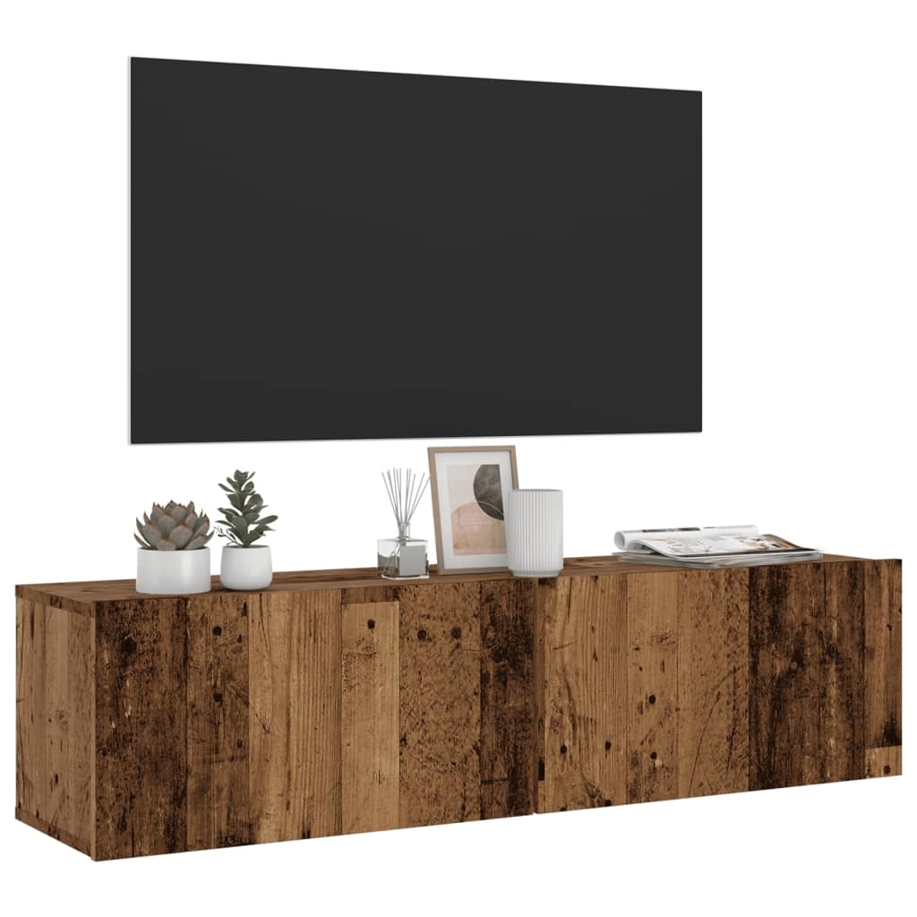 VidaXL Tv-wandmeubel 120x30x30 cm bewerkt hout oud houtkleurig