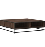 VidaXL Salontafel 100x100x30 cm bewerkt hout en metaal bruin eiken