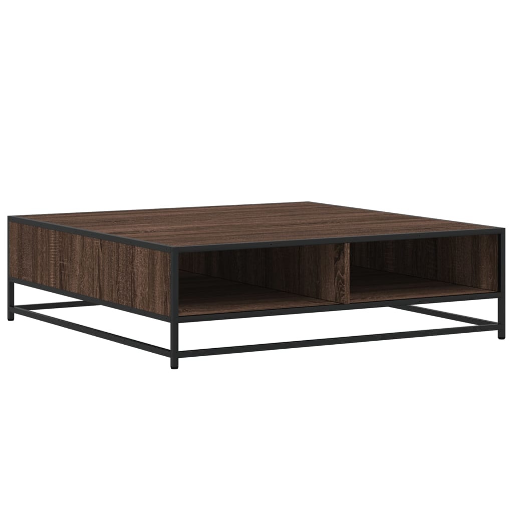 VidaXL Salontafel 100x100x30 cm bewerkt hout en metaal bruin eiken