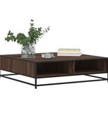 VidaXL Salontafel 100x100x30 cm bewerkt hout en metaal bruin eiken