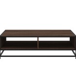 VidaXL Salontafel 100x100x30 cm bewerkt hout en metaal bruin eiken