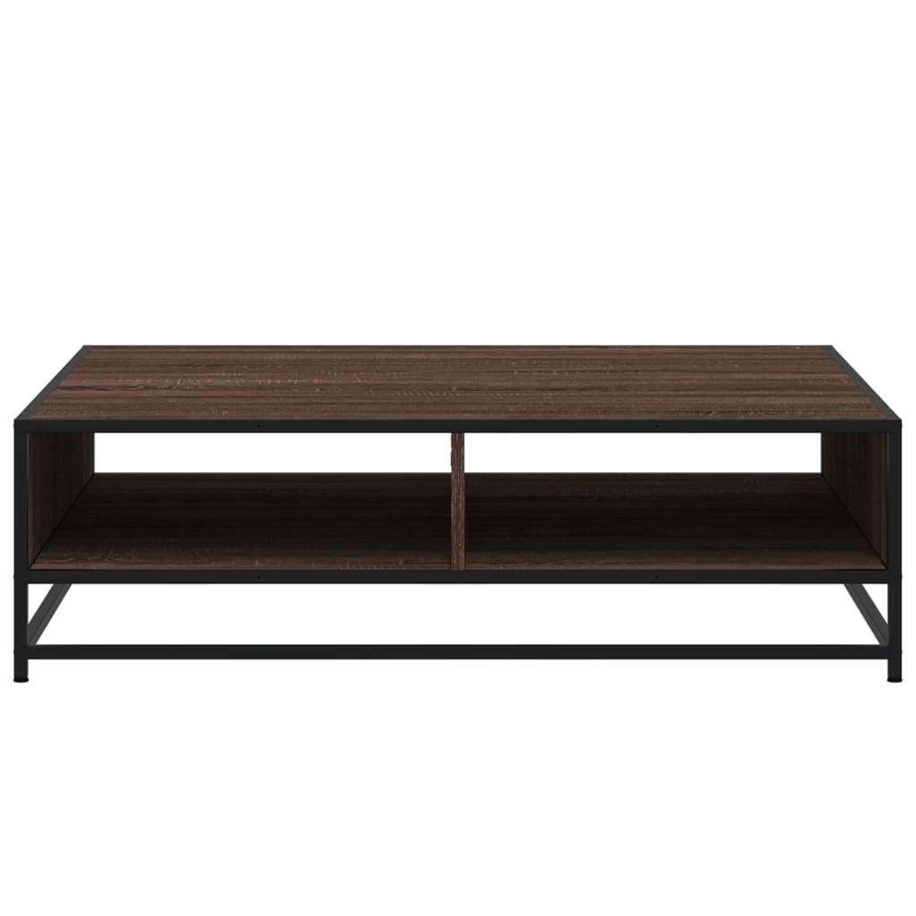 VidaXL Salontafel 100x100x30 cm bewerkt hout en metaal bruin eiken