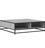 VidaXL Salontafel 100x100x30 cm bewerkt hout en metaal grijs sonoma