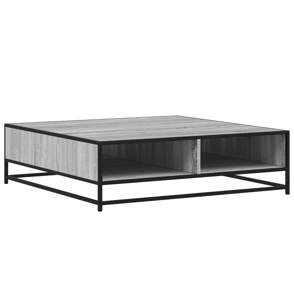 VidaXL Salontafel 100x100x30 cm bewerkt hout en metaal grijs sonoma
