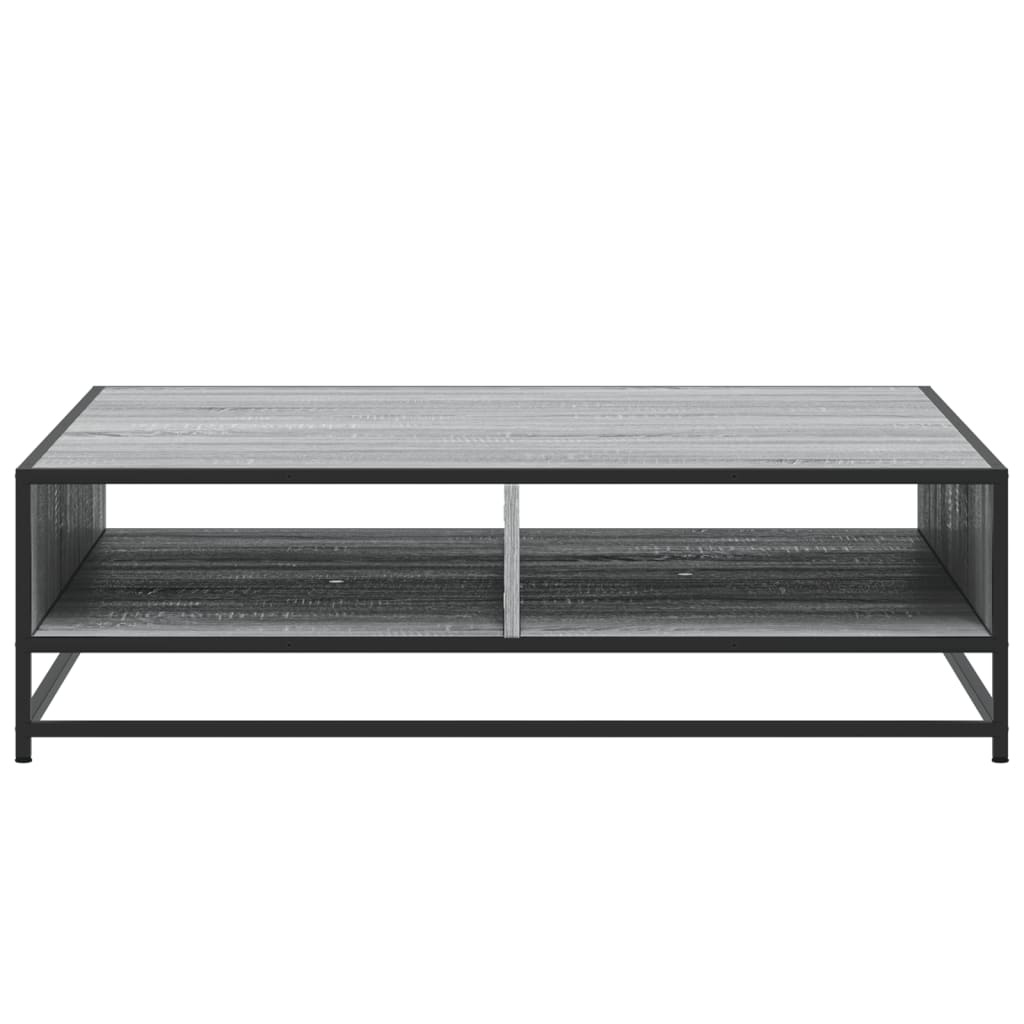 VidaXL Salontafel 100x100x30 cm bewerkt hout en metaal grijs sonoma