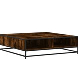 VidaXL Salontafel 100x100x30 cm bewerkt hout en metaal gerookt eiken