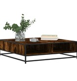 VidaXL Salontafel 100x100x30 cm bewerkt hout en metaal gerookt eiken