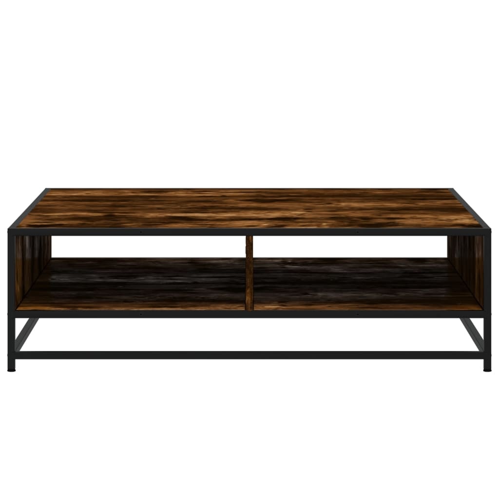 VidaXL Salontafel 100x100x30 cm bewerkt hout en metaal gerookt eiken