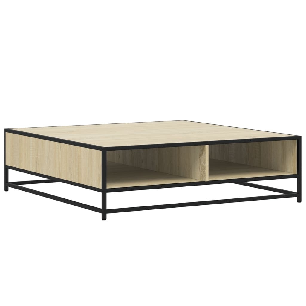 VidaXL Salontafel 100x100x30 cm bewerkt hout en metaal sonoma eiken