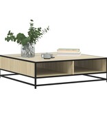 VidaXL Salontafel 100x100x30 cm bewerkt hout en metaal sonoma eiken