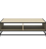 VidaXL Salontafel 100x100x30 cm bewerkt hout en metaal sonoma eiken