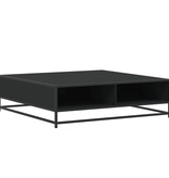 VidaXL Salontafel 100x100x30 cm bewerkt hout en metaal zwart