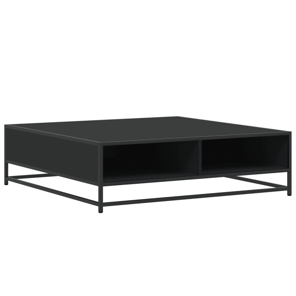 VidaXL Salontafel 100x100x30 cm bewerkt hout en metaal zwart